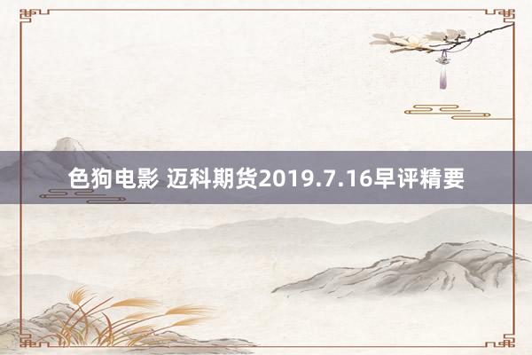 色狗电影 迈科期货2019.7.16早评精要