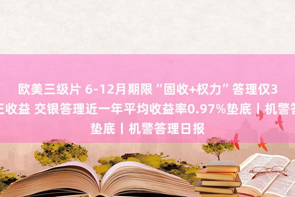 欧美三级片 6-12月期限“固收+权力”答理仅3成月月正收益 交银答理近一年平均收益率0.97%垫底丨机警答理日报