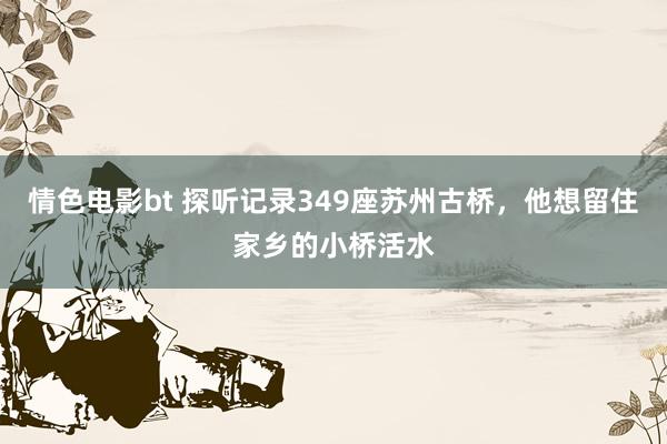 情色电影bt 探听记录349座苏州古桥，他想留住家乡的小桥活水